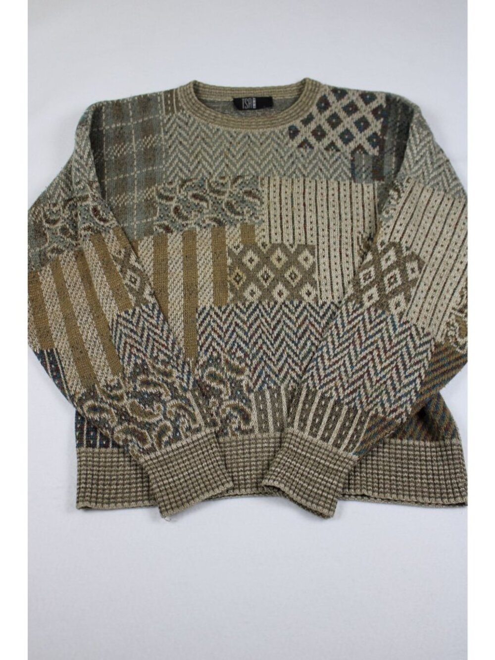 Vintage TSA Patchwork Knit Sweater Crewneck